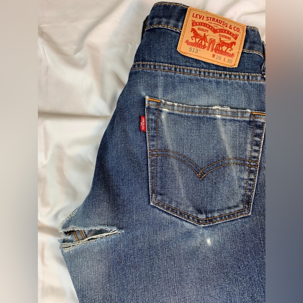 Levi's Men's Denim Slim Straight Distressed 513 Jeans Pre-owned